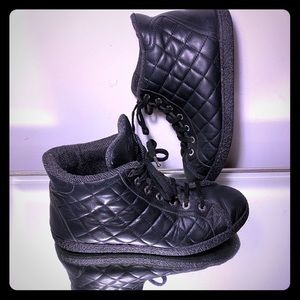 Chanel Leather High Top Sneakers